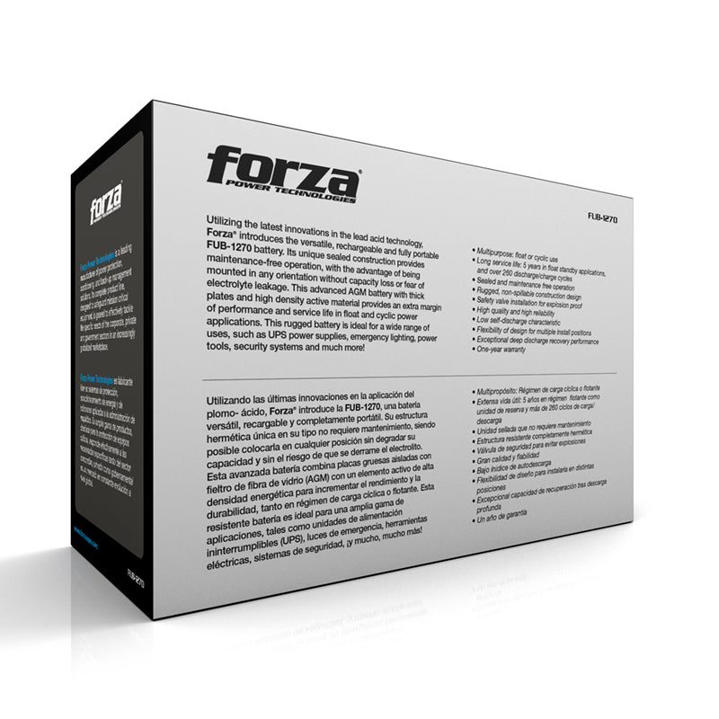 Batería sellada recargable 12V/7Ah FORZA FUB-1270