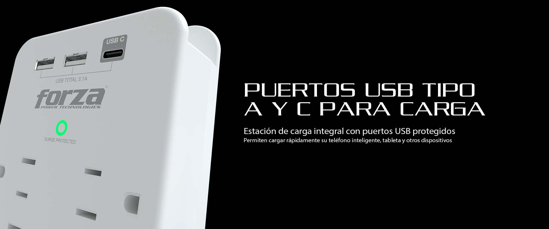 Protección de energía de pared FWT-631USBC